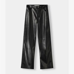 Bershka Black Faux Leather Pants
